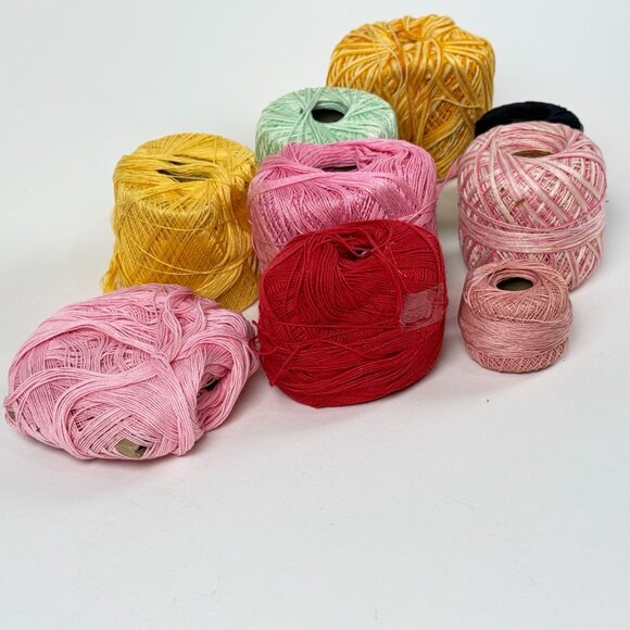 J&P Coats Knit Embroidery Crochet Thread Lot of 9 Multicolored Cotton Used Condi - Picture 3 of 8